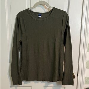 NWT Old Navy Long-sleeve Plush Tee Olive Green Size XL